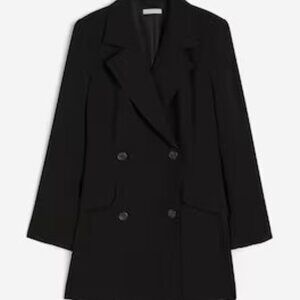 H&M Double Breasted Plus Size Women's Black Jacket Dress XXL NWT